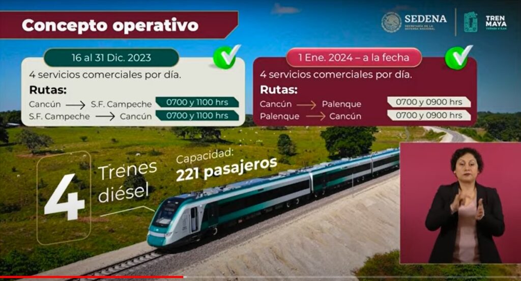 Tendrá tres horarios ruta del Tren Maya de Cancún hasta Playa del ...