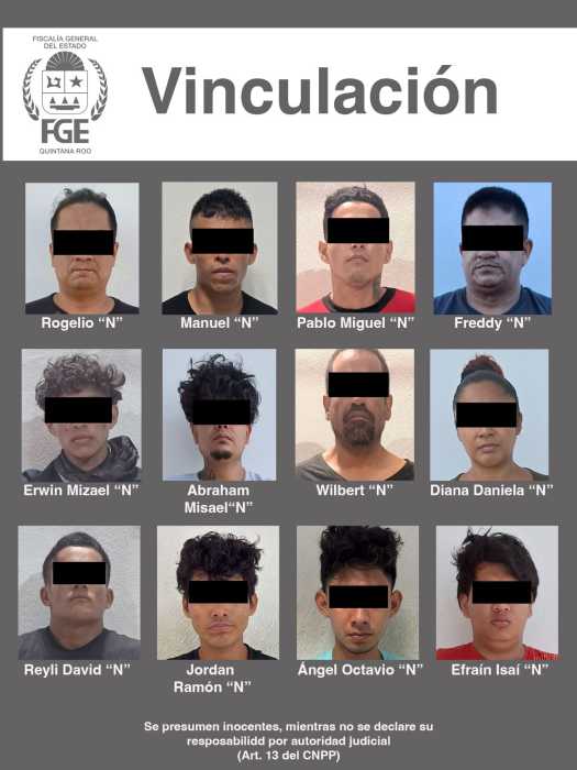 Autoridades durante la presentación de los detenidos.