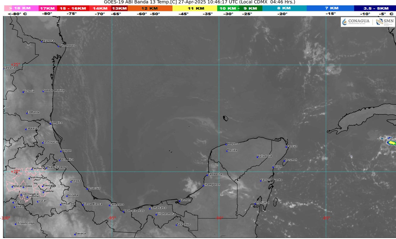 Condiciones climáticas en Quintana Roo.