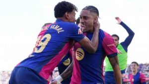 El Barcelona vuelve a brillar y celebra cada gol en la Liga de Campeones.