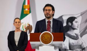 La ceremonia de anuncio sobre la jornada laboral en Palacio Nacional.