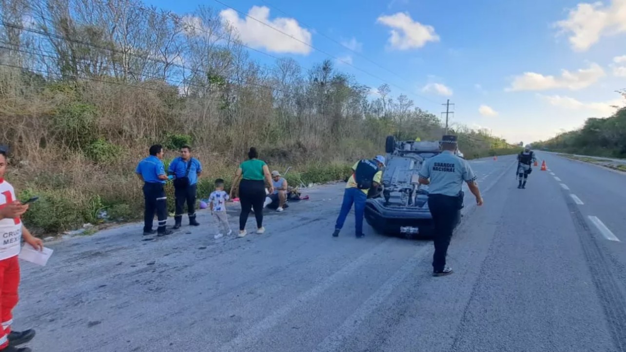 Accidente en la carretera 307 con tres heridos.