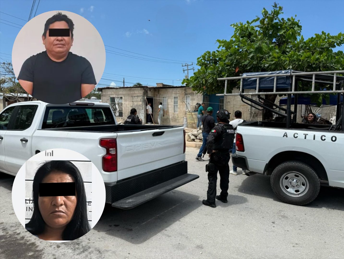 Operativo policial en Villas del Mar II en Cancún.