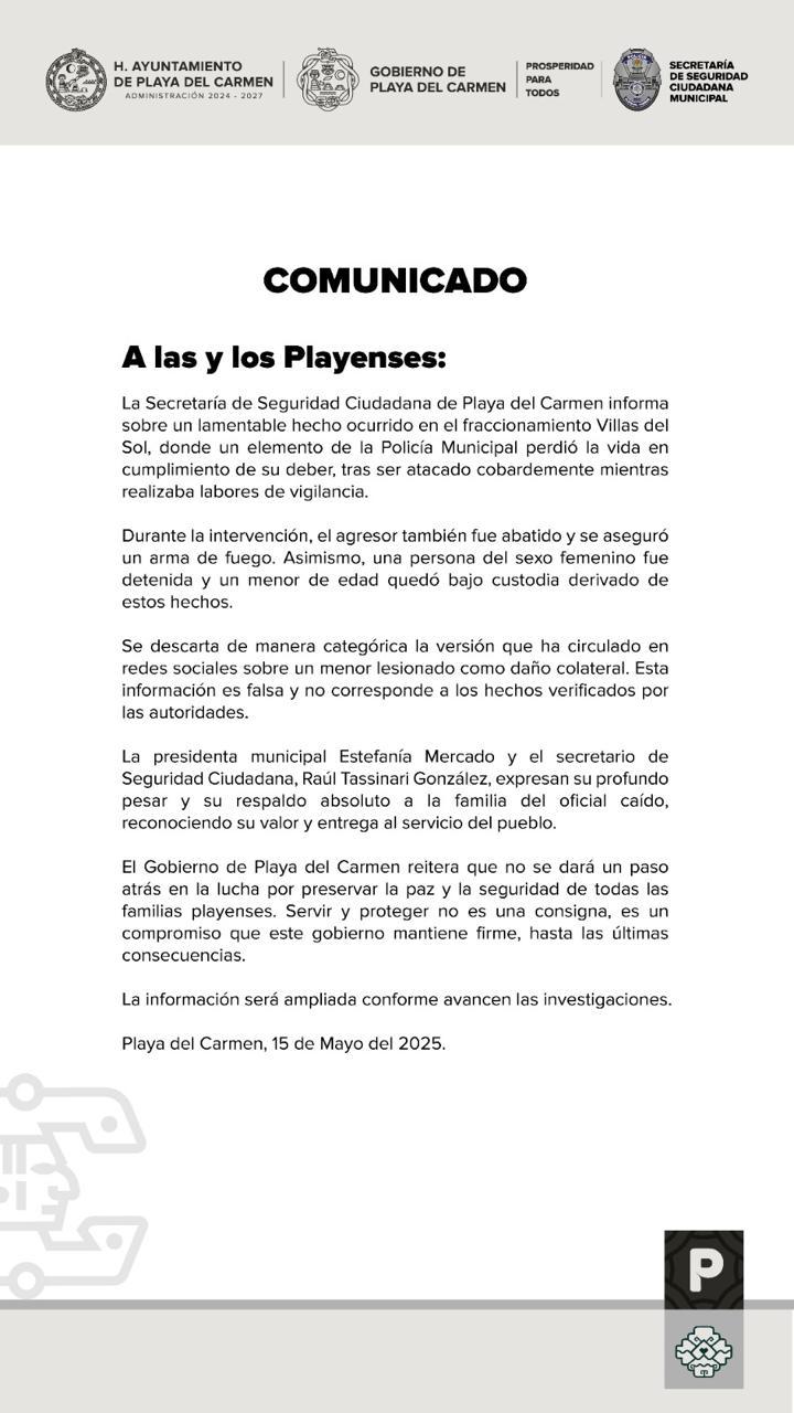 "Un agente de la Policía Municipal cae en el cumplimiento de su deber en Villas del Sol."