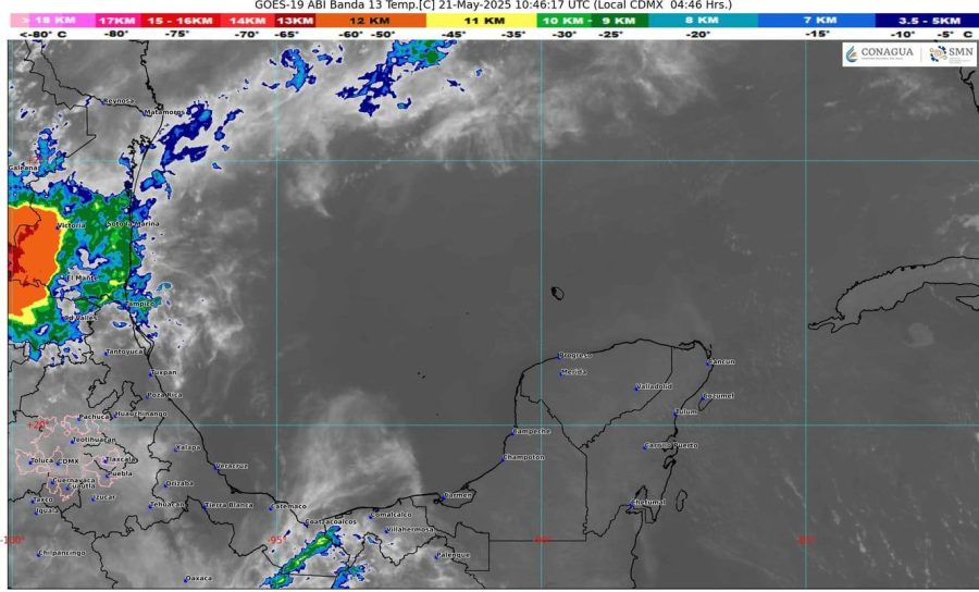 Clima caluroso y despejado en Quintana Roo.