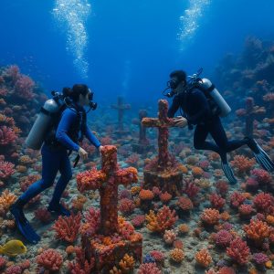 Cementerio submarino busca conservar ecosistemas marinos.