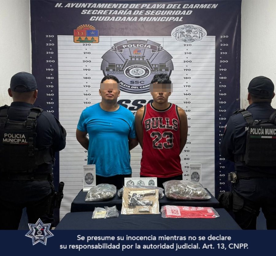 "Detención de dos sospechosos en Playa del Carmen."