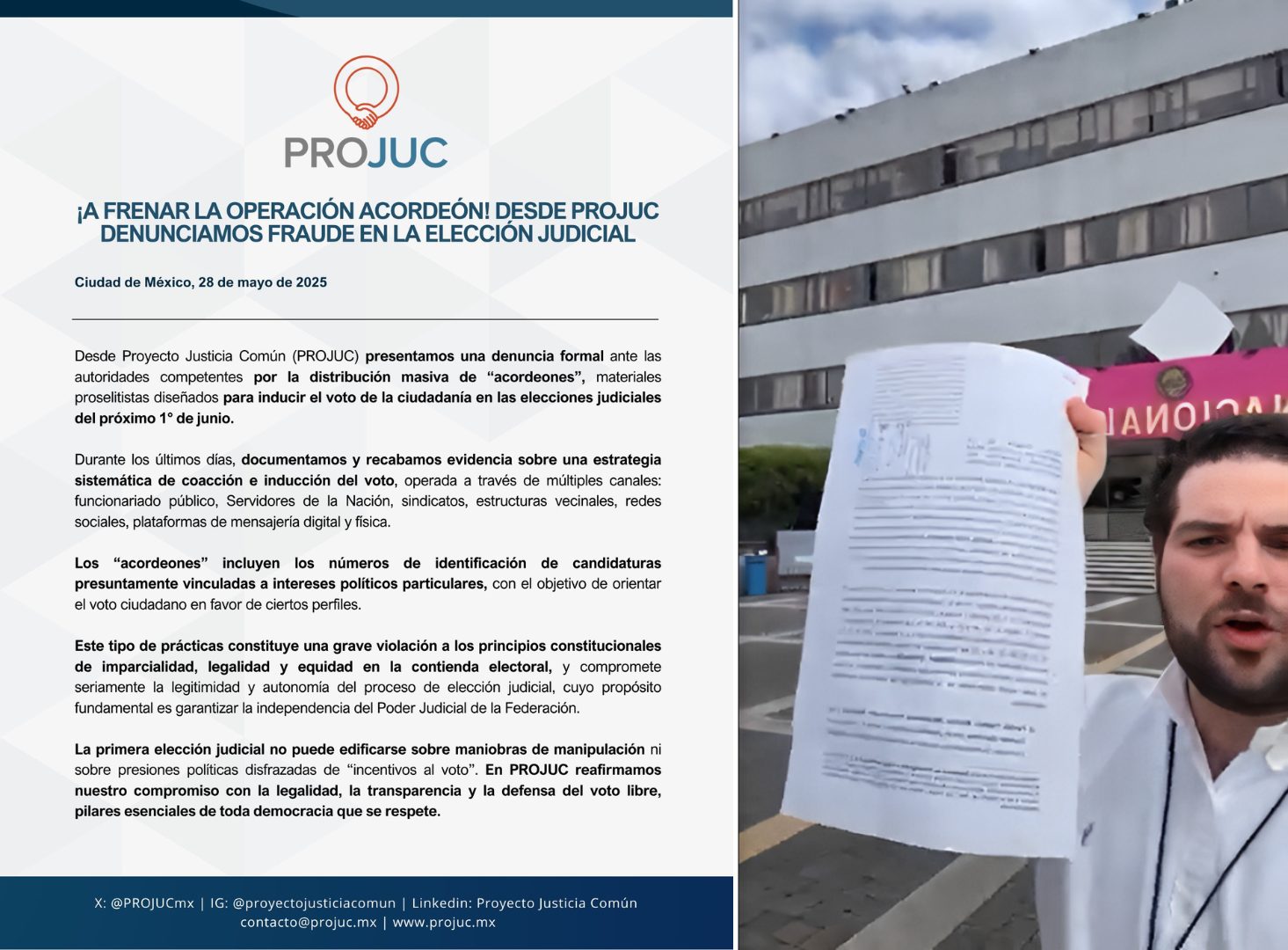 Distribución de acordeones para influir en elecciones.