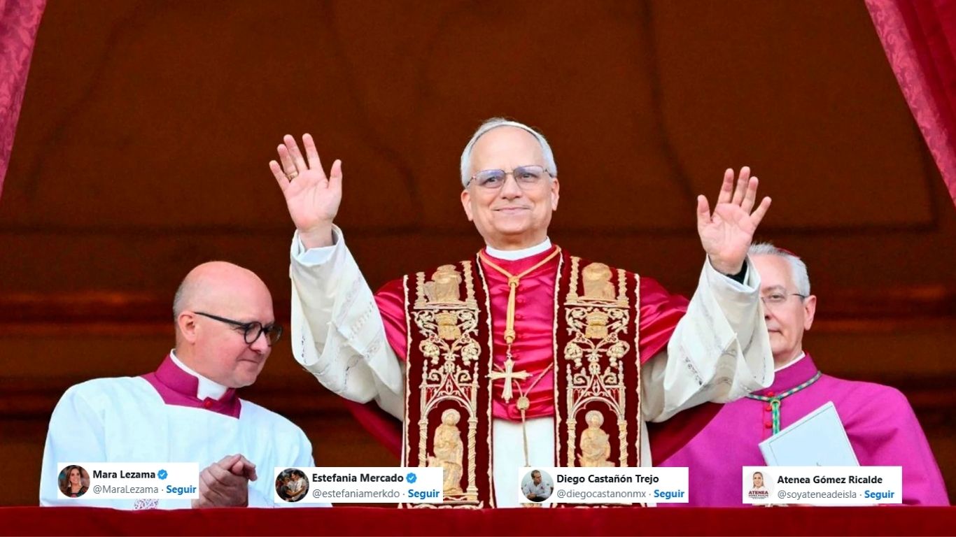 La gobernadora Mara Lezama celebra la elección del nuevo papa.