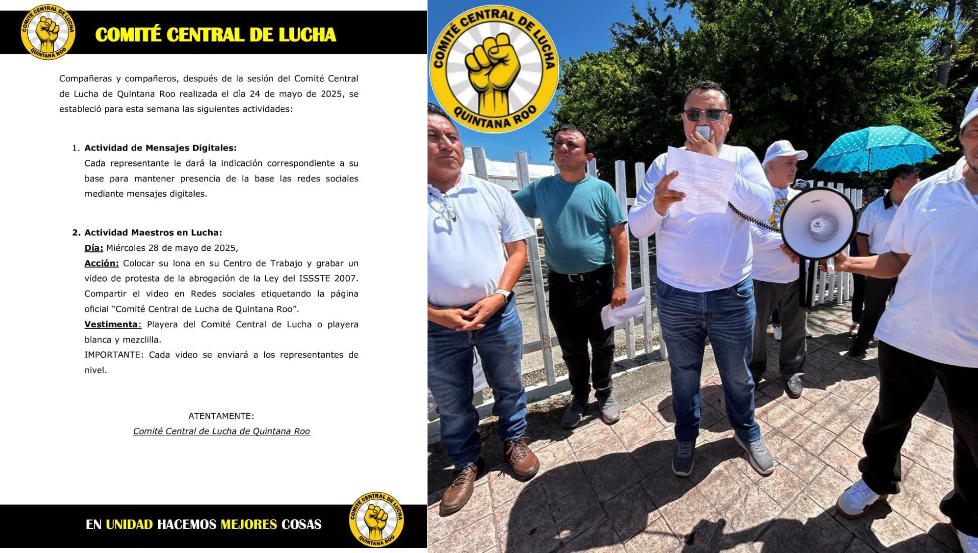 La unidad del magisterio es clave para el éxito.