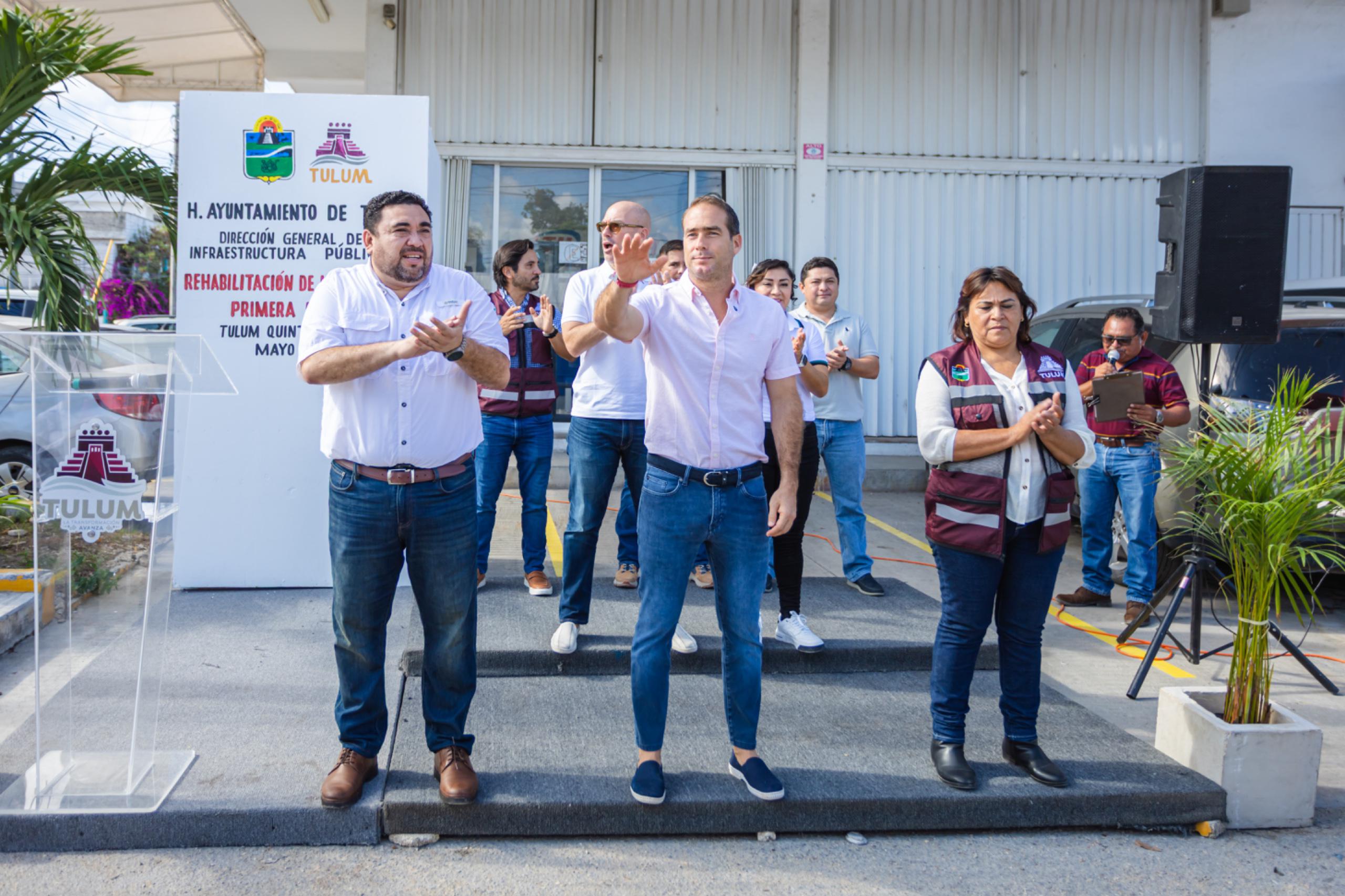 "Inicio de la rehabilitación de la Avenida Okoót en Tulum."