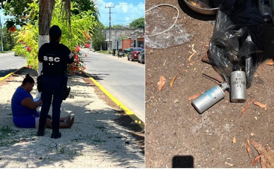 Explosión de granadas de gas en Chetumal.