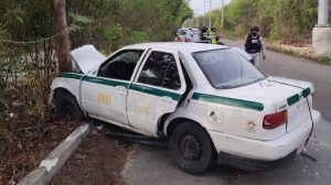 Accidente fatal de taxista en Cancún.