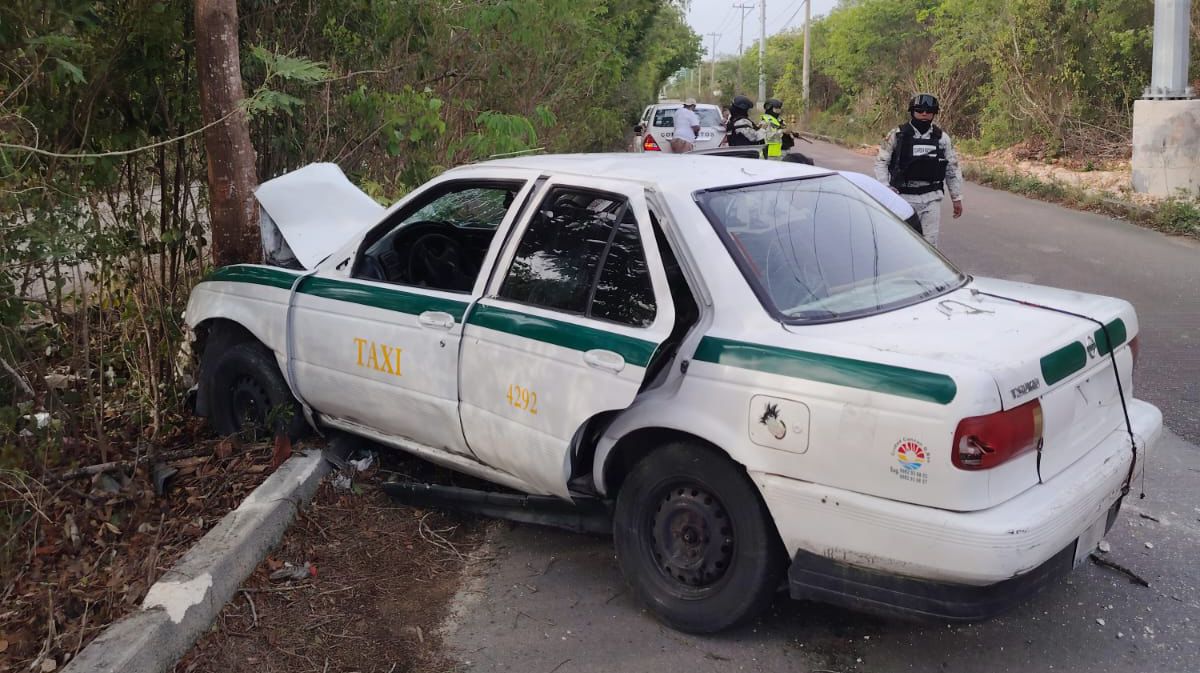 Accidente fatal de taxista en Cancún.