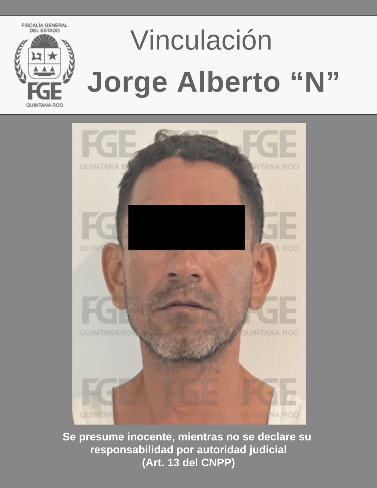 Jorge Alberto "N" vinculado por feminicidio en grado de tentativa.