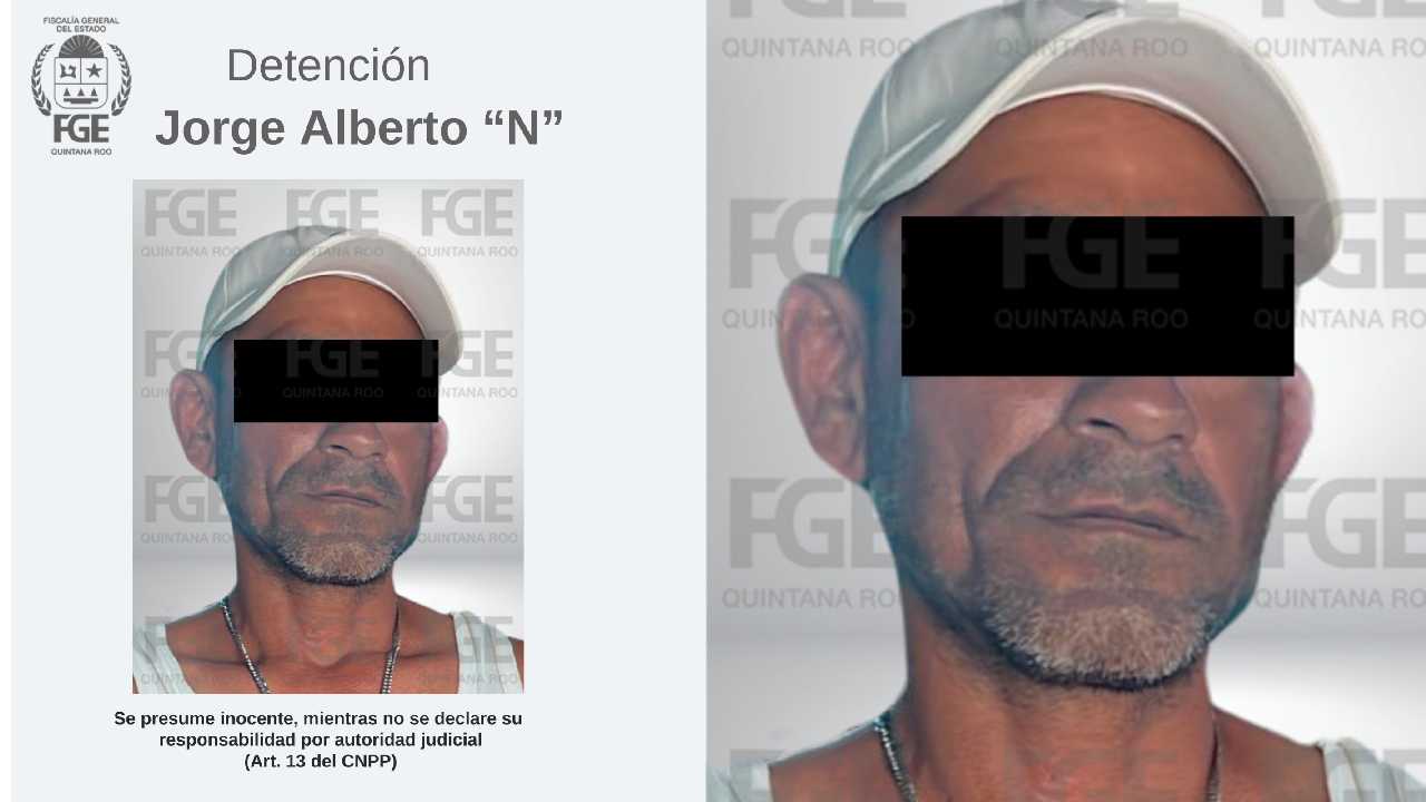 Jorge Alberto “N”, detenido por arrojar ácido a una mujer en Cancún.