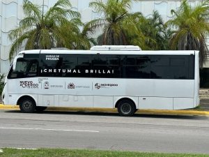 Autobuses listos para iniciar la fase de prueba en Chetumal.