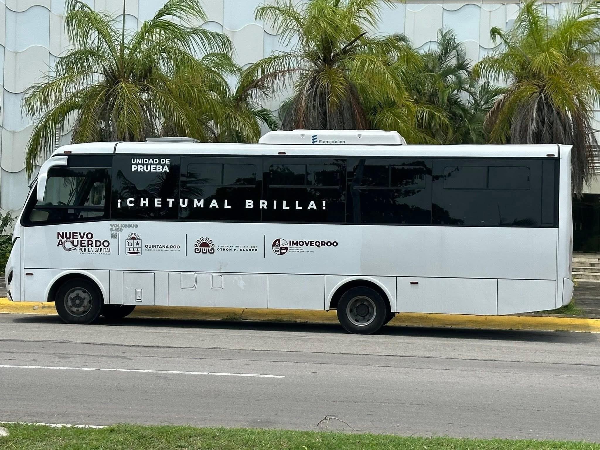 Autobuses listos para iniciar la fase de prueba en Chetumal.