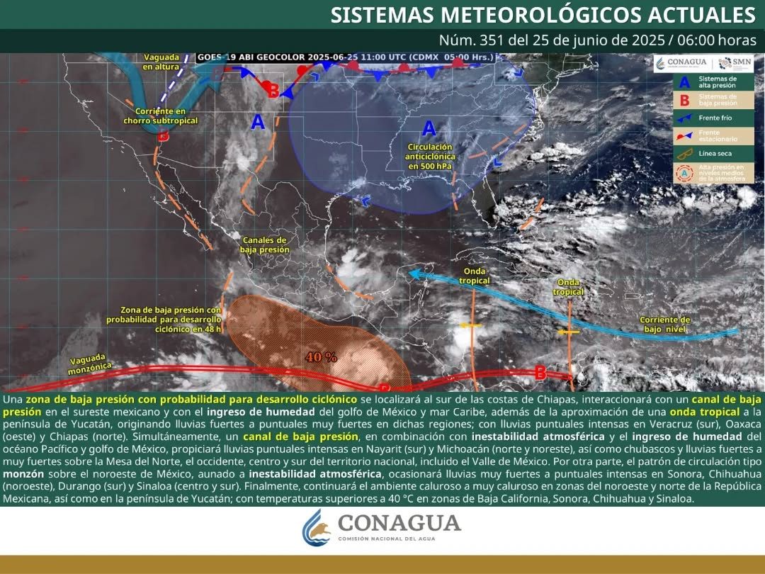 La onda tropical número 7 generará lluvias intensas en la región.
