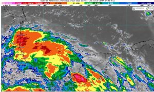 "Cielo nublado y lluvias en Quintana Roo."