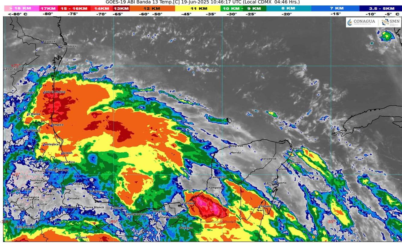 "Cielo nublado y lluvias en Quintana Roo."
