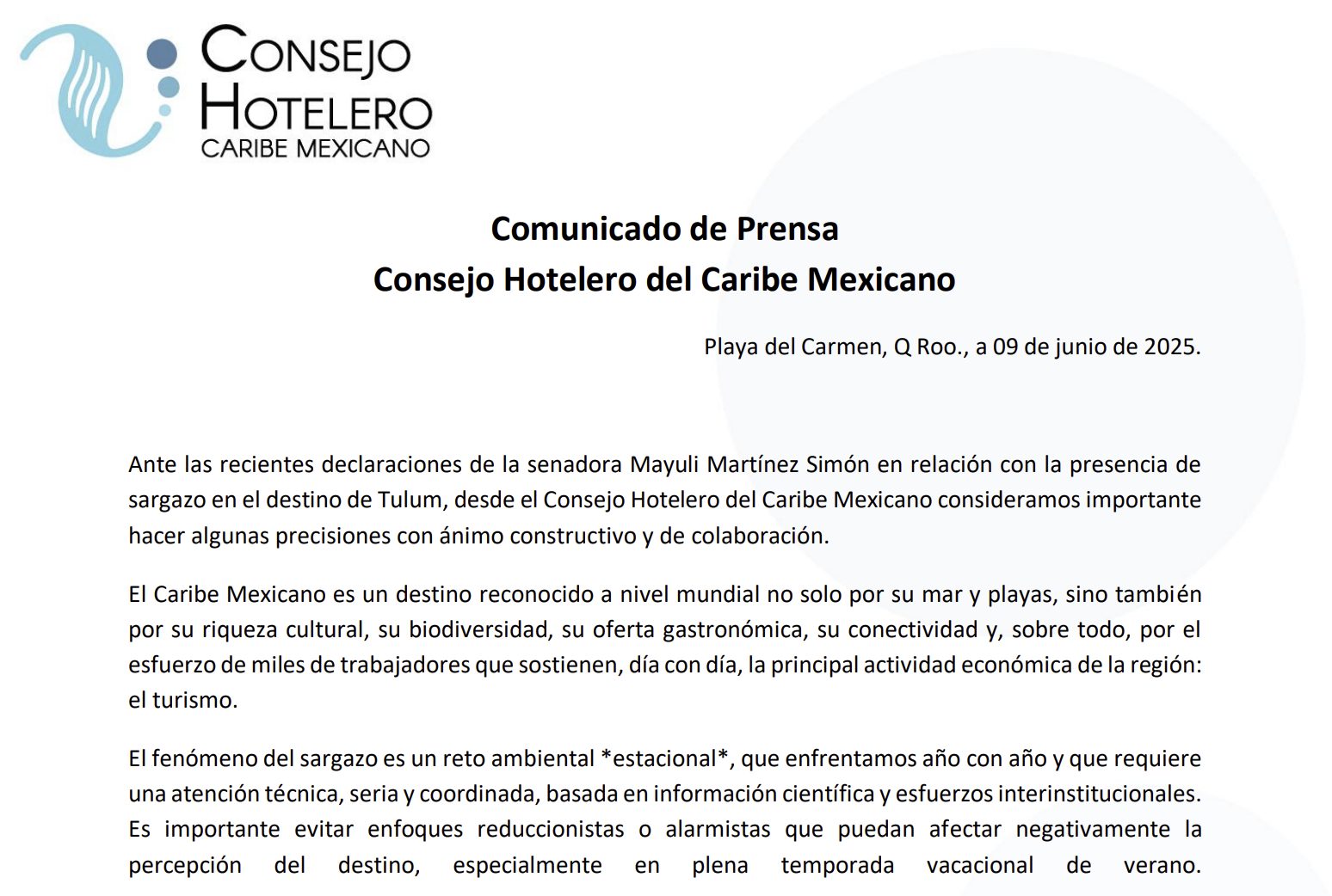 Hoteleros del Caribe exigen acciones concretas ante el sargazo en Tulum, no alarmismo.