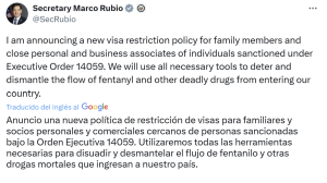 Nuevas restricciones de visa a familiares por parte de EE. UU.