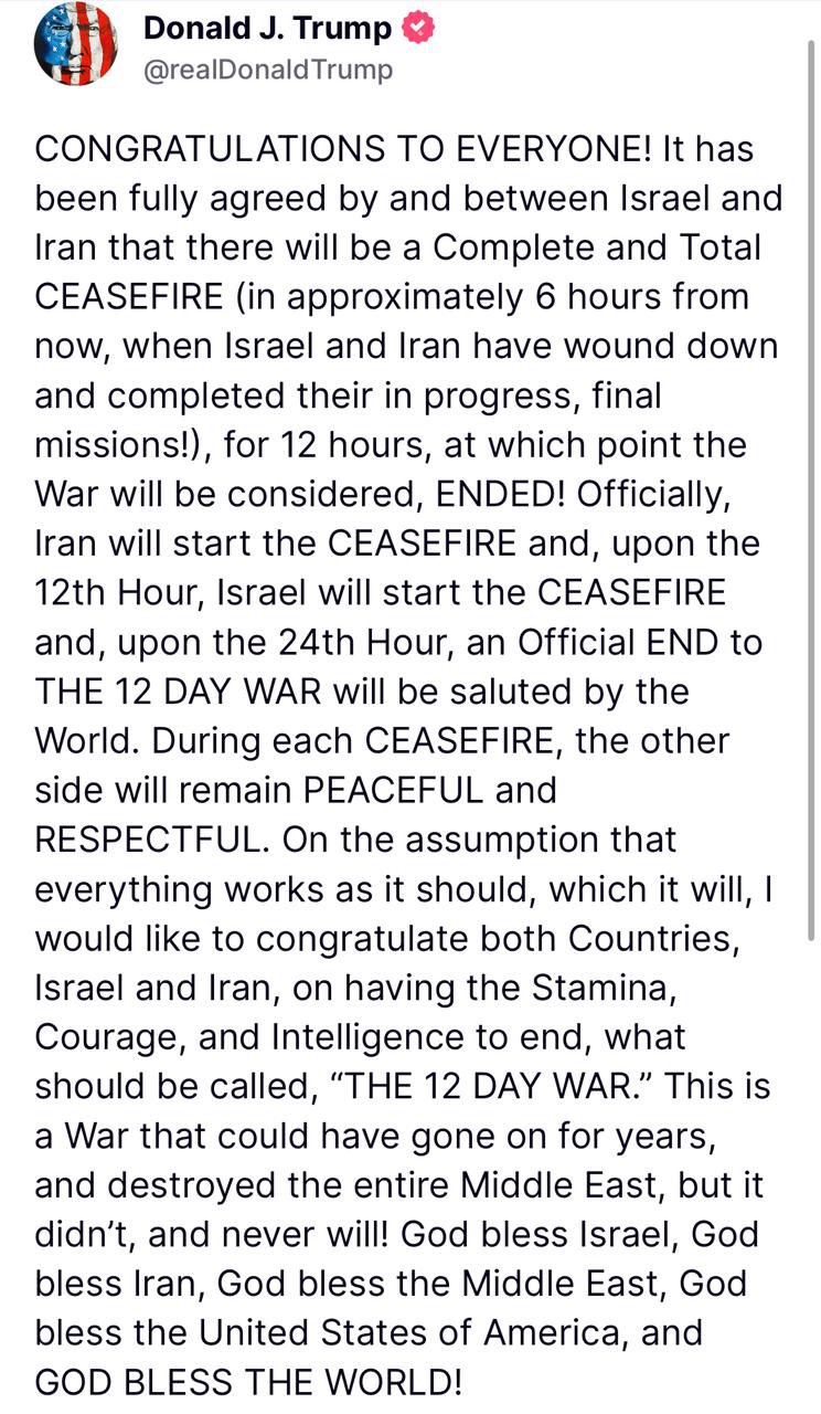 Negociaciones para el fin de la guerra de 12 días.