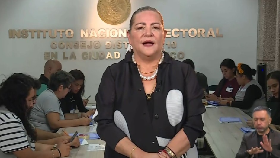 La consejera Guadalupe Taddei anuncia estimaciones de participación en la elección judicial federal.