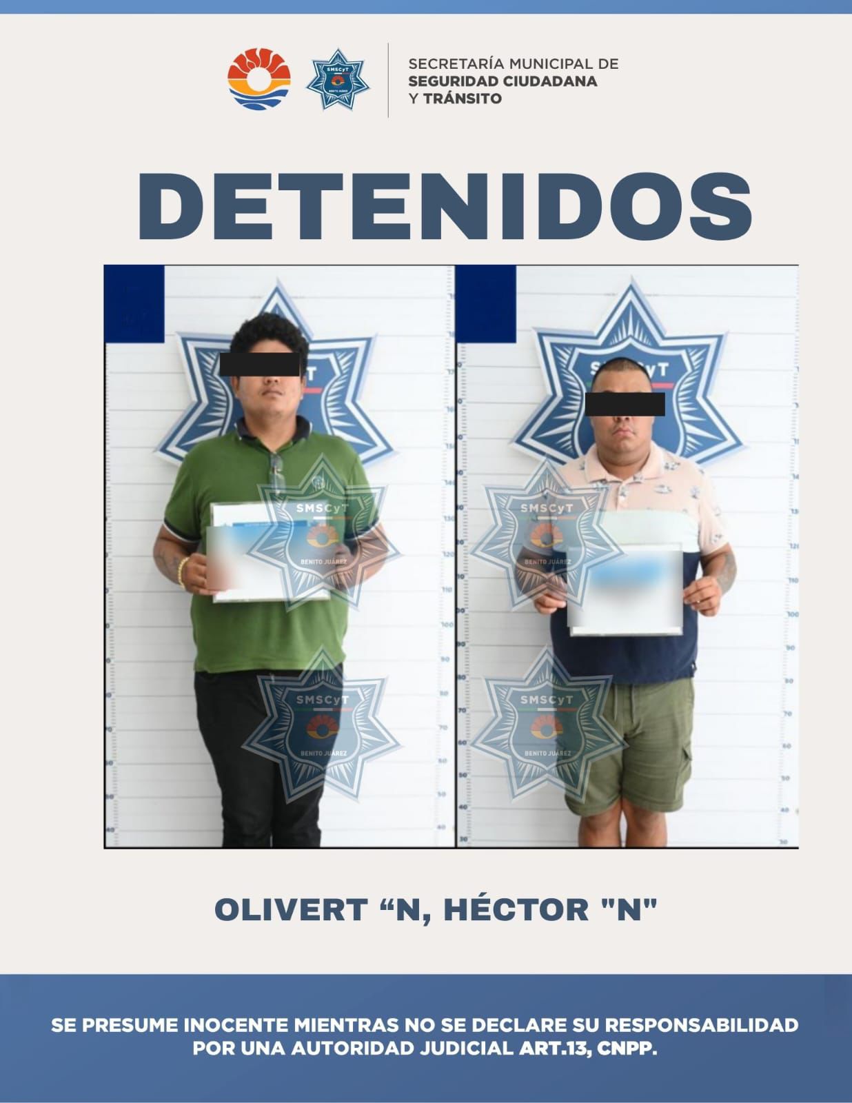 Detenidos por extorsión en Cancún.