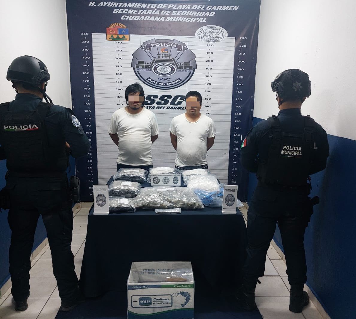 Incautación de 12 kilogramos de droga en Playa del Carmen.
