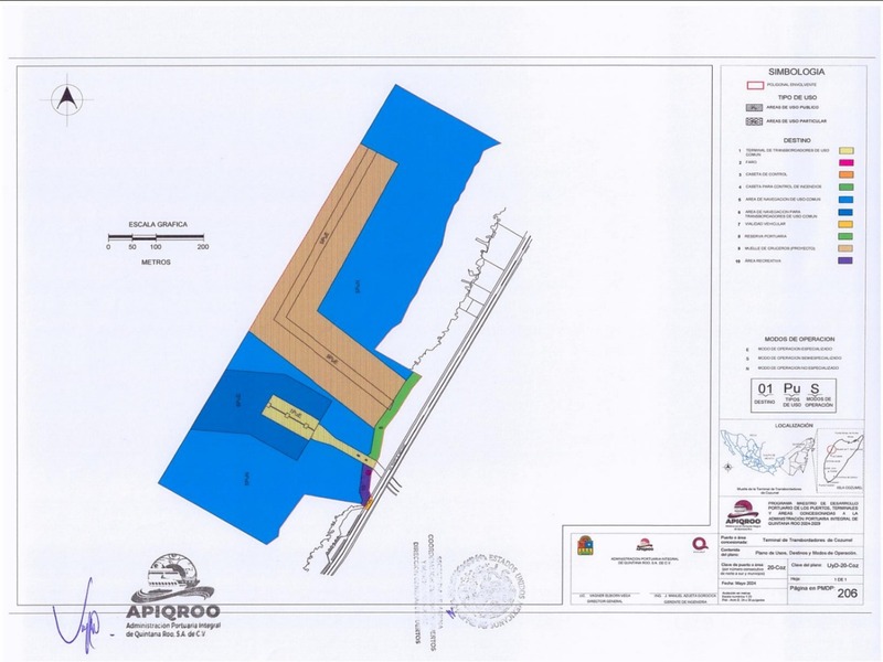 Apriqroo impulsa la construcción de un quinto muelle de cruceros en Cozumel, un proyecto estatal detallado en su Plan de Desarrollo Portuario.