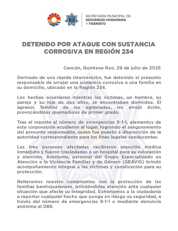 Elementos de la Secretaría de Seguridad Ciudadana y Tránsito en el lugar del incidente en la Región 234.
