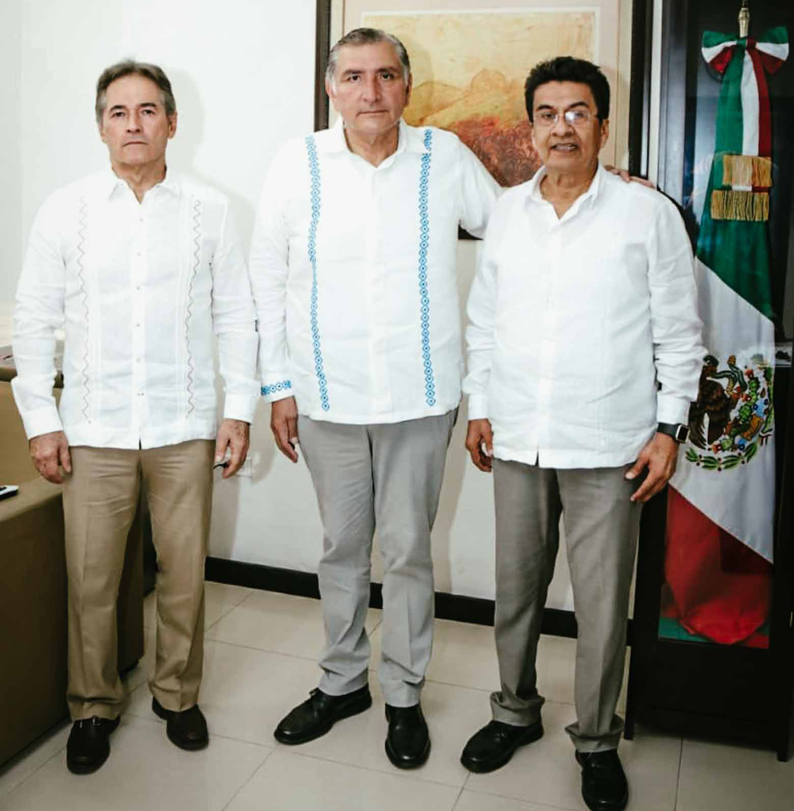 Adán Augusto López Hernández, durante la protesta de ley a Hernán Bermúdez Requena, como nuevo titular de la Secretaría de Seguridad y Protección Ciudadana