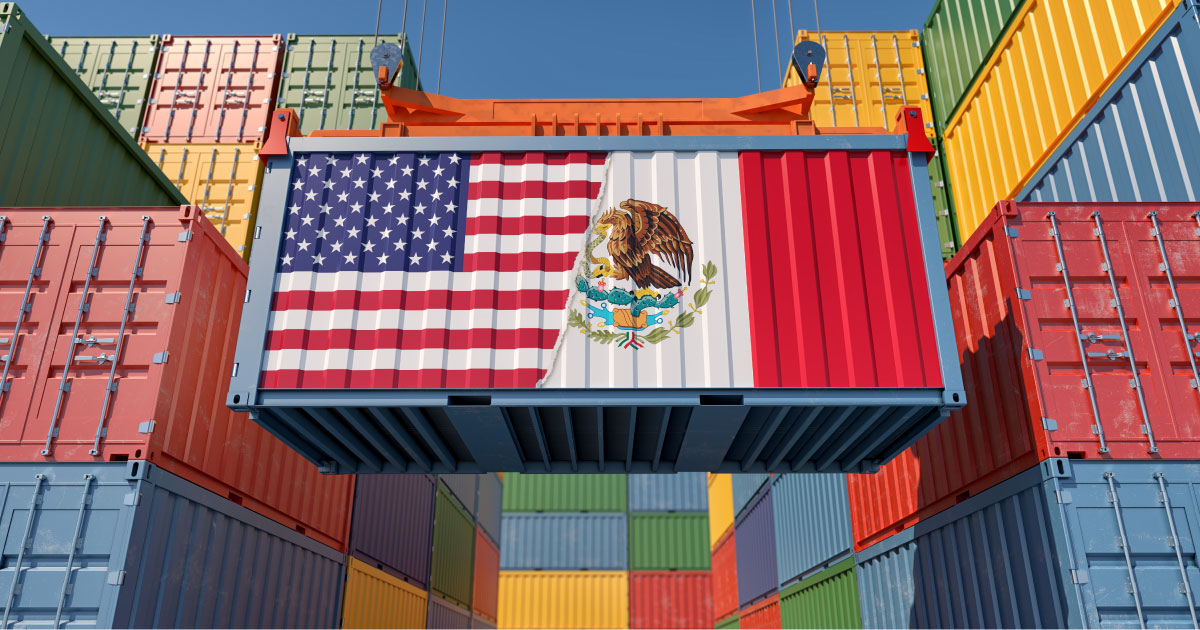 Protesta contra los aranceles en la frontera.