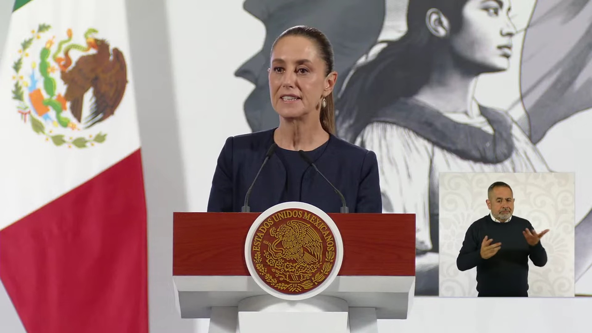 Claudia Sheinbaum durante la conferencia de prensa.
