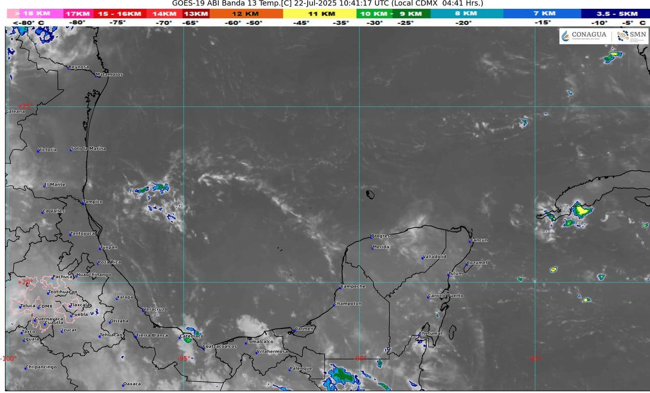 "Cielo parcialmente nublado en Quintana Roo."