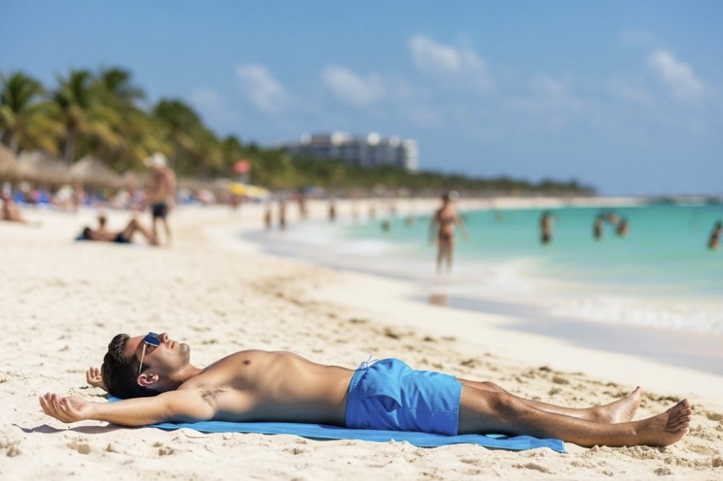 Playas de Cancún bajo alerta UV. Altos niveles de radiación UV en Cancún amenazan la salud, urgiendo protección solar con FPS 50+.