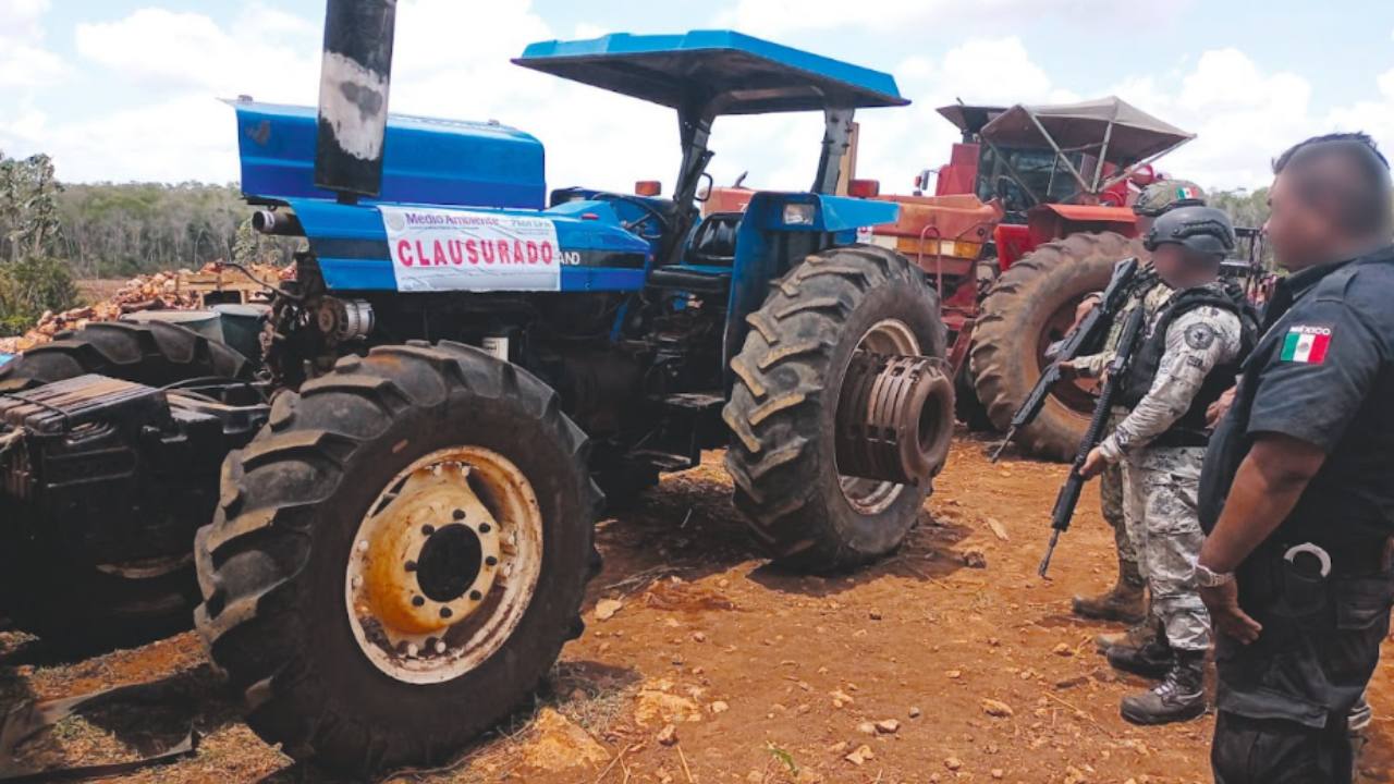Vista aérea del predio asegurado en Bacalar.