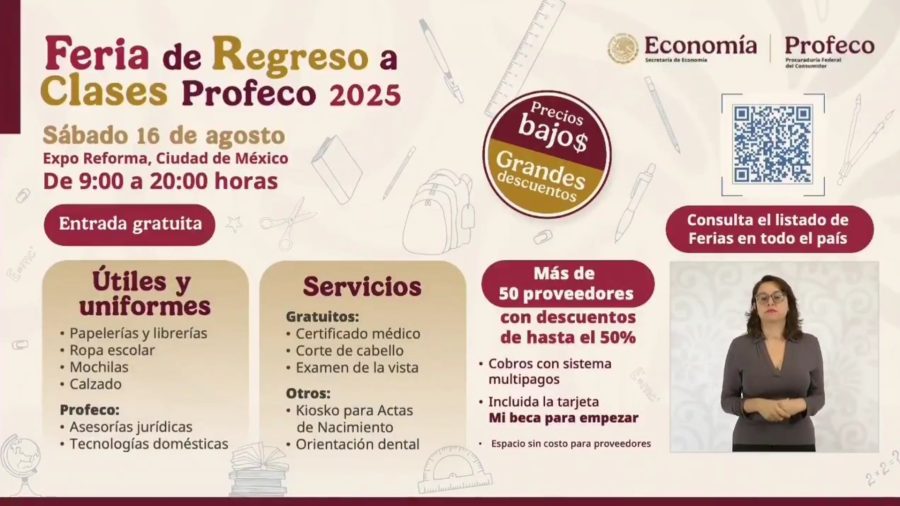 César Iván Escalante Ruiz, titular de Profeco, anuncia la Feria de Regreso a Clases 2025.