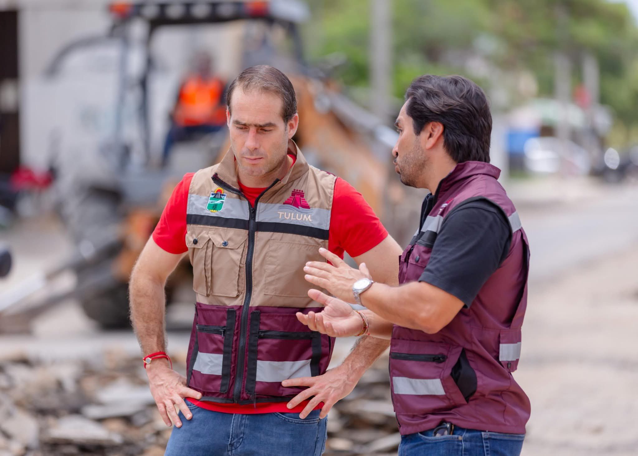 Una de las 18 obras de infraestructura en Tulum en plena ejecución.