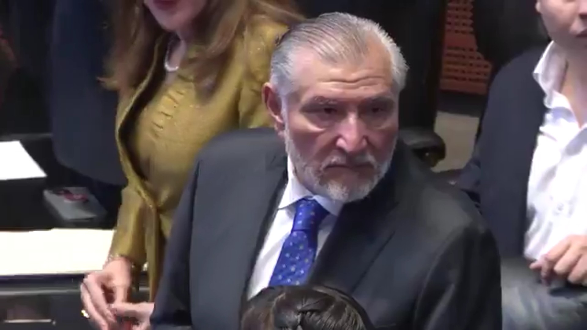 Adán Augusto López durante la reunión de la Junta de Coordinación Política del Senado.