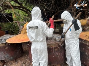 Operativo de la Semar en el narcolaboratorio de Sinaloa.