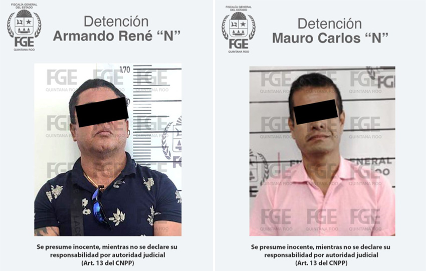 "Los detenidos en el caso de extorsión en Benito Juárez."