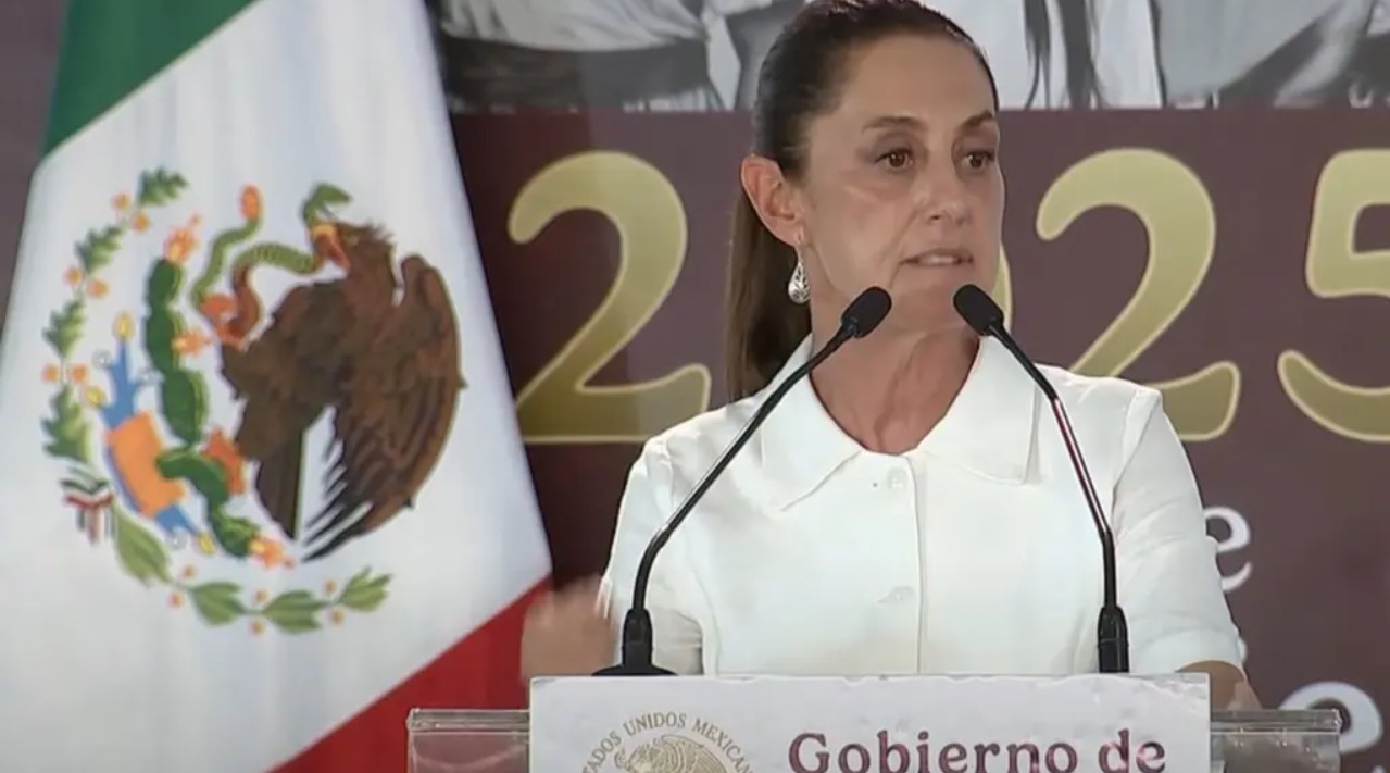 Claudia Sheinbaum durante su discurso en Guaymas, Sonora.
