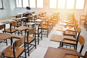 "Estudiantes en una escuela en México."