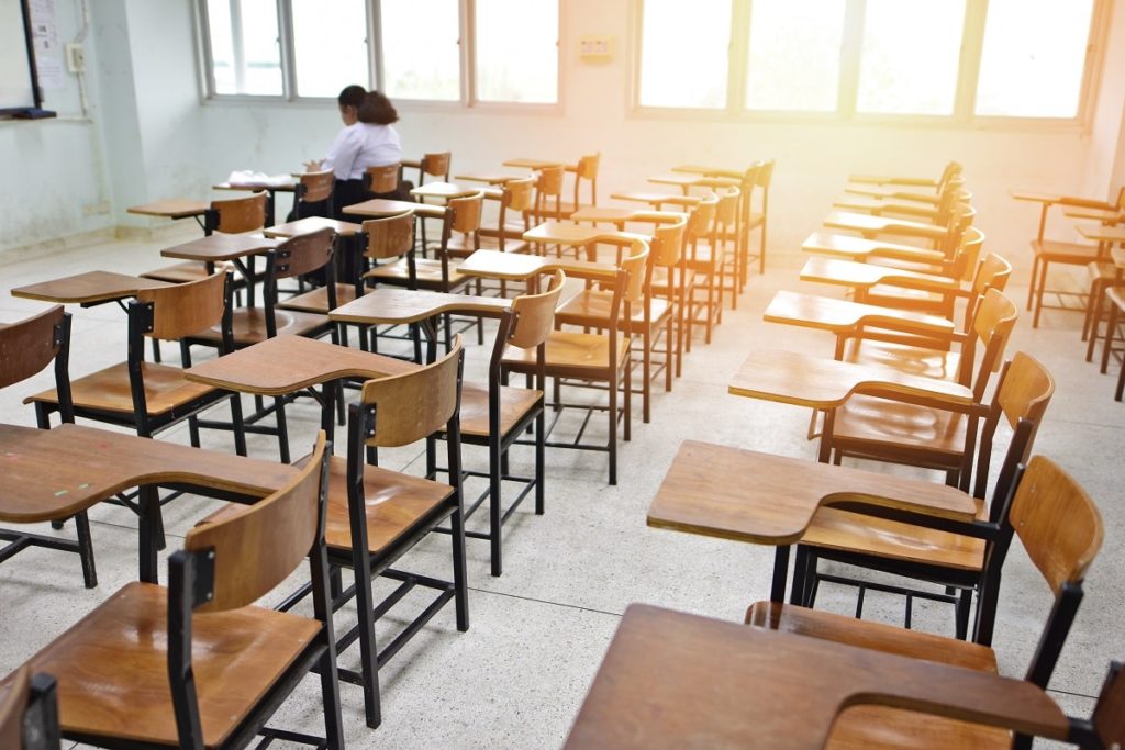 "Estudiantes en una escuela en México."