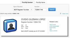 Ovidio Guzmán López, alias 'El Ratón', líder de Los Chapitos, salió de una cárcel de Chicago y fue trasladado a un lugar secreto el 14 de julio, tras declararse culpable el 11 de julio.