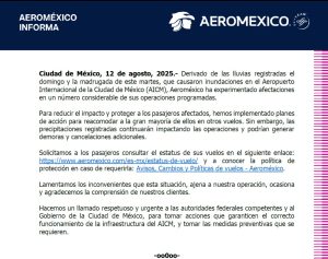 Una vista aérea del Aeropuerto Internacional de la Ciudad de México (AICM) afectado por las inundaciones.