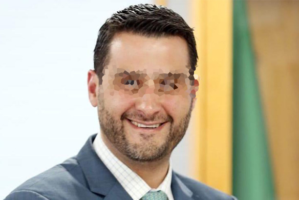 El secretario Omar García Harfuch durante la conferencia matutina.